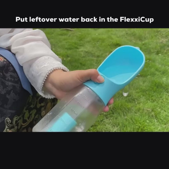 Unused water can flow back into FlexxiCup©