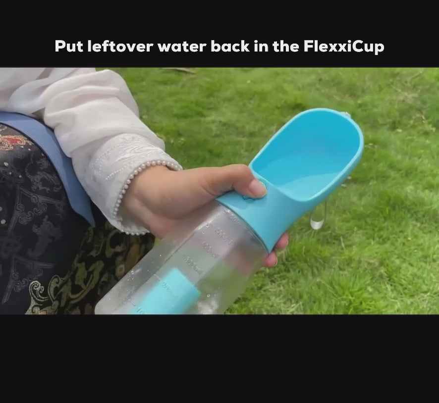 Unused water can flow back into FlexxiCup©